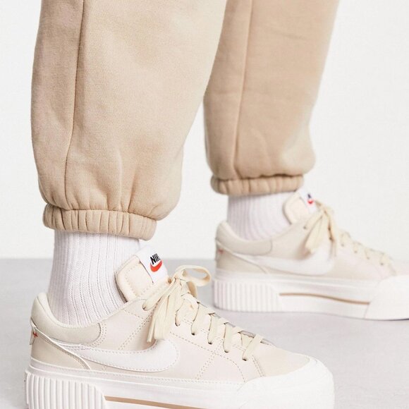 Nike WMNS Court Legacy Lift Pearl White / Beige Platform Sneakers DM7590-200 - Picture 6 of 7